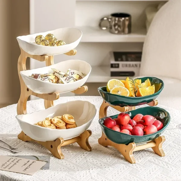 EleganceStack – Multi-Tier Fruit & Snack Plate