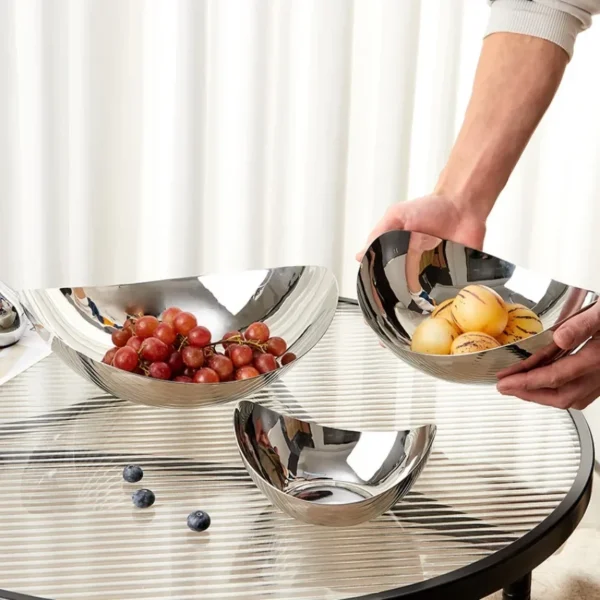 LustreBowl – Luxe Steel Fruit & Snack Dish