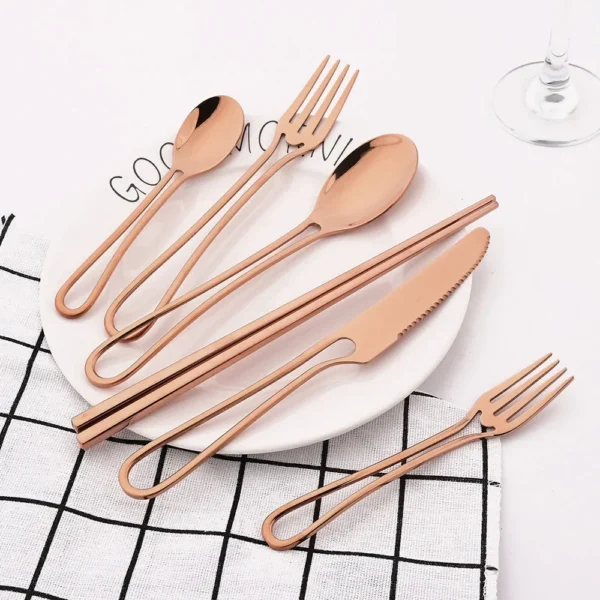 Blush Luxe – 4-Piece Rose Gold Cutlery Set