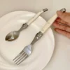 NordicGlow Cutlery Set – White Handle Elegance