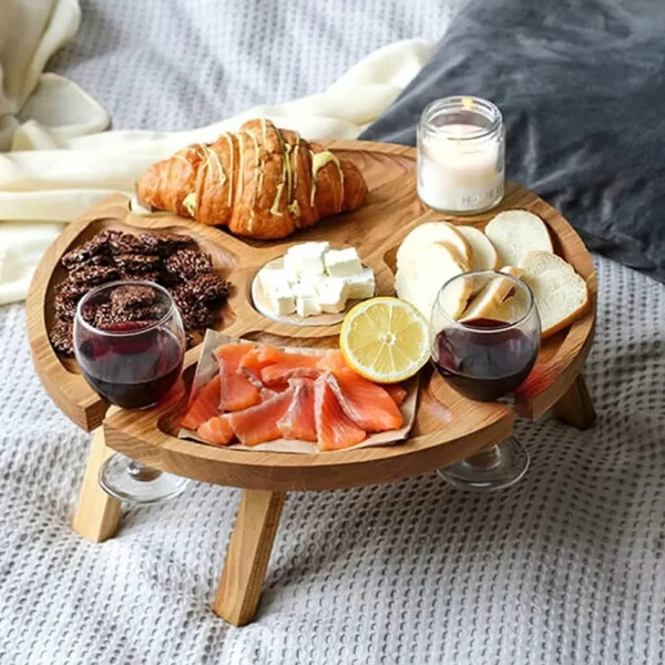 VinoGo – Foldable Wooden Picnic Wine Table