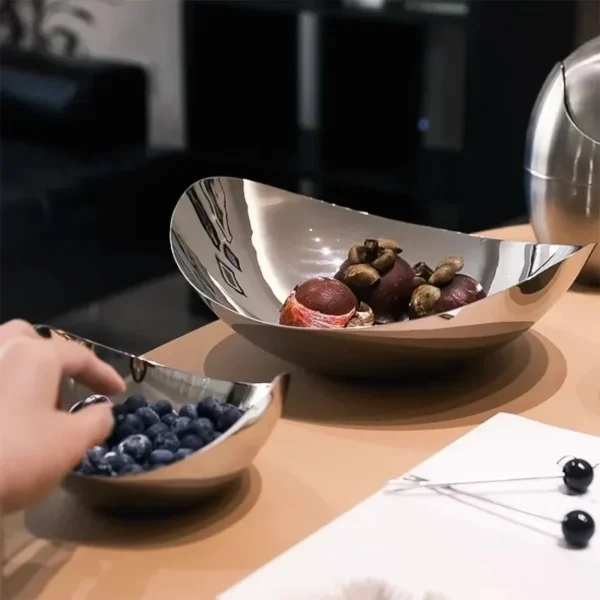 LustreBowl – Luxe Steel Fruit & Snack Dish
