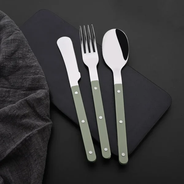 RivetRustic Green Flatware Set