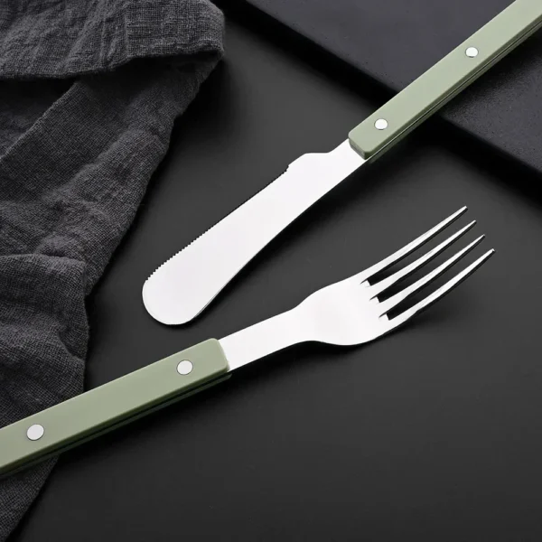RivetRustic Green Flatware Set