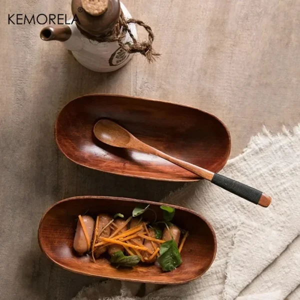 kf-Sef1f78535b7f4073b1967e7ef9a2cf5dA DriftWood Solid Wood Boat-Shaped Rectangular Snack Plate