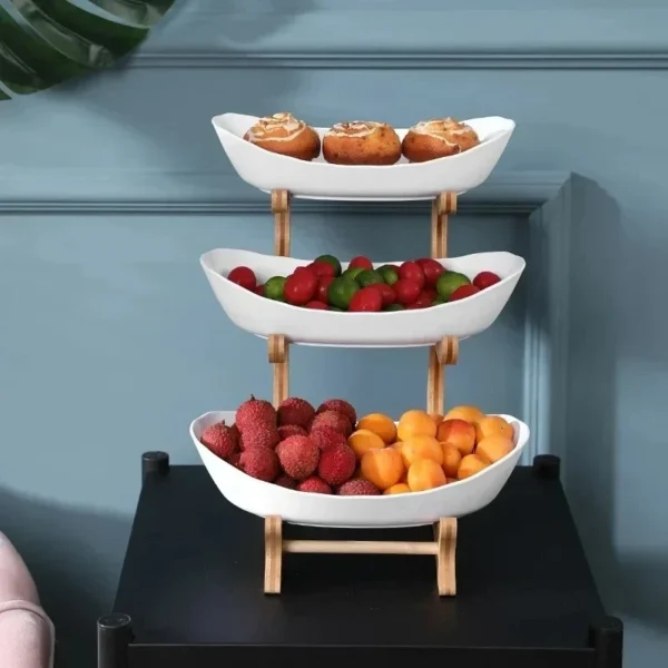 EleganceStack – Multi-Tier Fruit & Snack Plate