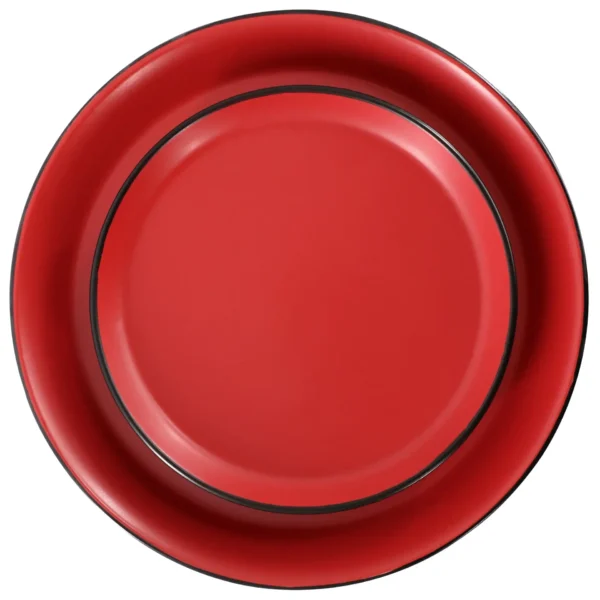 CrimsonEdge 16-Piece Stoneware Dinner Set