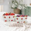 Strawberry Grove – Square Ceramic Fruit Bowl