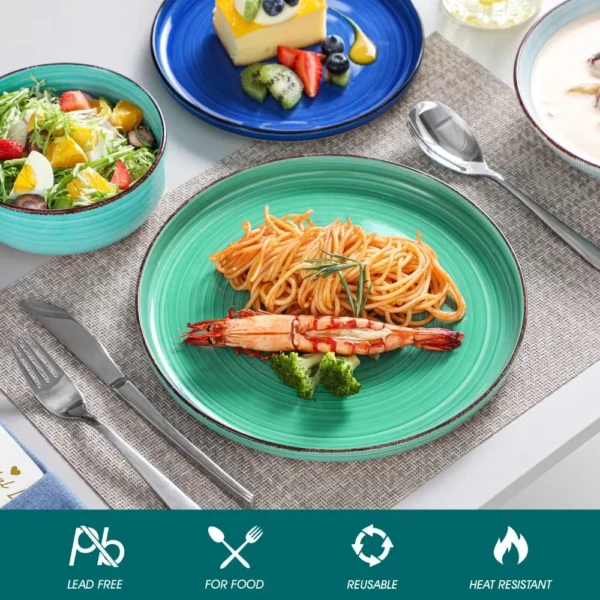 BonitaTwirl 24-Piece Spiral Ceramic Dinnerware Set