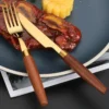 kf-S986ee21b50be4331b734c0a33e5251fdl TimberCraft Cutlery – 4pc Stainless Steel Set with Wooden Handles