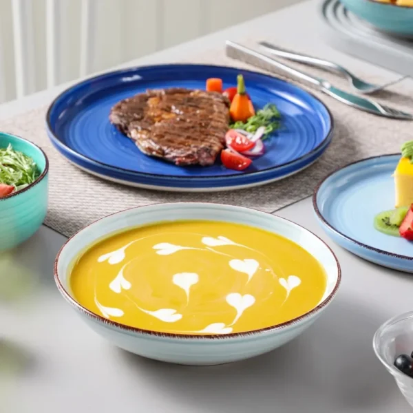 BonitaTwirl 24-Piece Spiral Ceramic Dinnerware Set