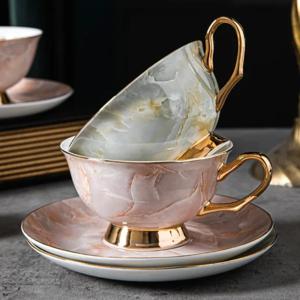 Marbella Luxe – 3-Piece Elegant Bone Porcelain Coffee Set