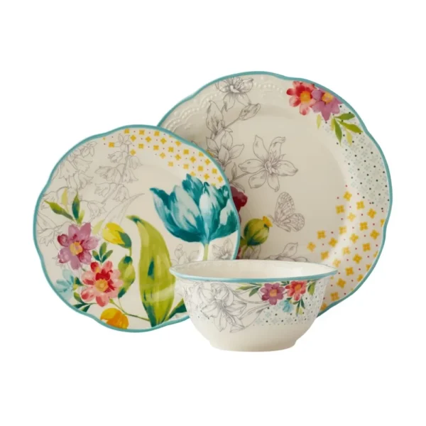 Blooming Charm 12-Piece Dinnerware Set