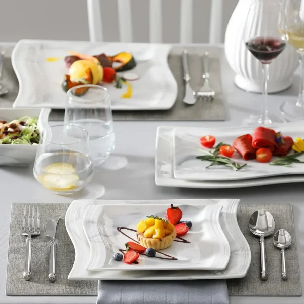 FloraStone 26-Piece Marble Dinner Set